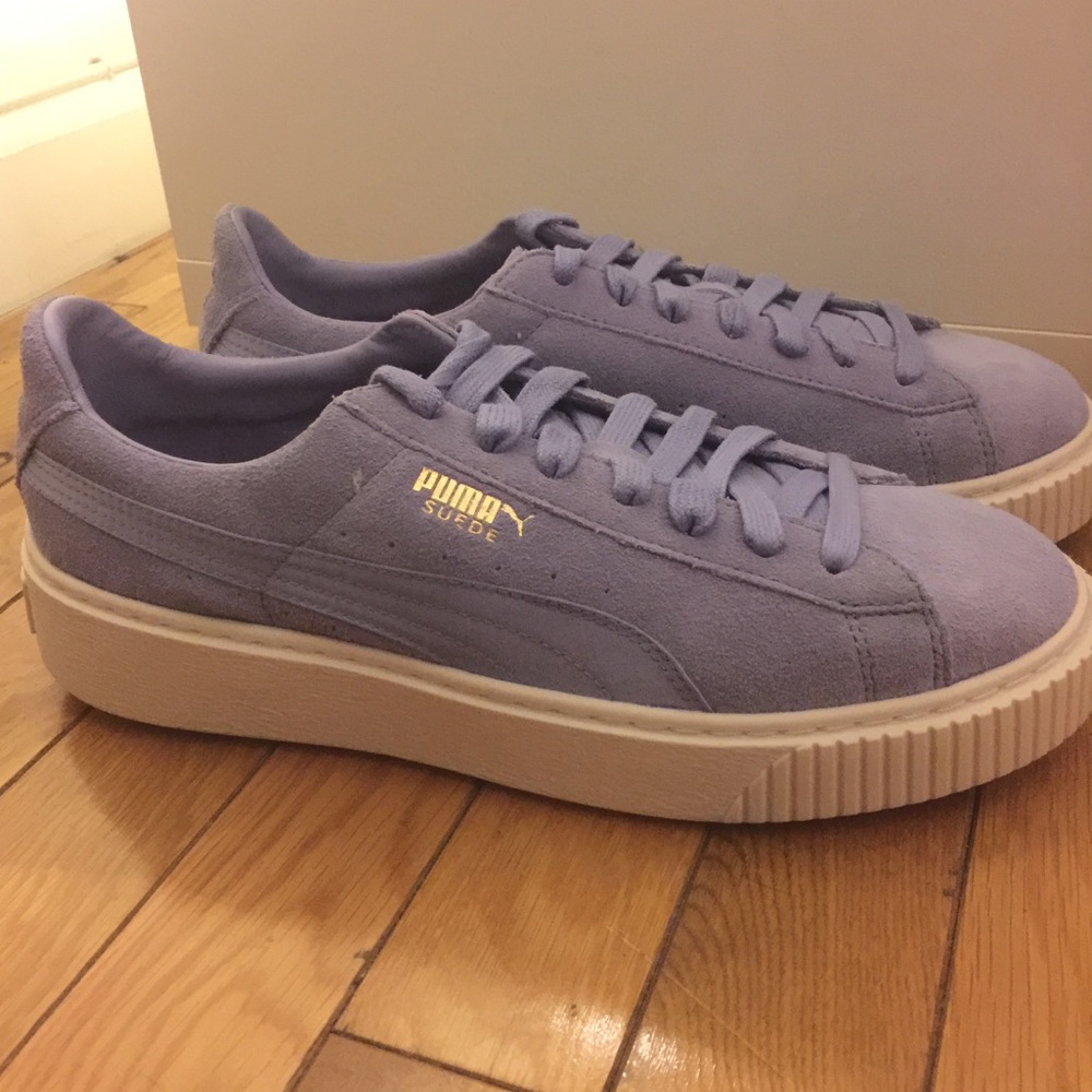 Suede Satin Platform Sneakers Size 9.5